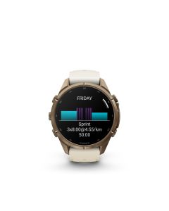 Garmin fēnix 9 Pro AMOLED Gold 43mm Titanium with Cream Fog Gray Silicone Band GM-010-04335-67