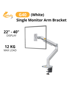 NORTH BAYOU MONITOR ARM G40 - WHITE/SLIVER (SINGLE)