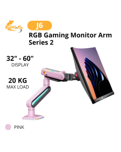 North Bayou Single Screen | 20KG |32-60" Monitor Arm With RGB Light J6 - PINK