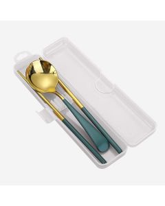 WALTZ 2PC PORTABLE CUTLERY SET KN-6135-TEAL GREEN