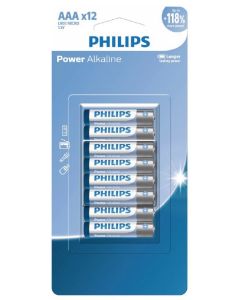 PHILIPS  ALKALINE BATTERY LR03P12B/40-12XAAA