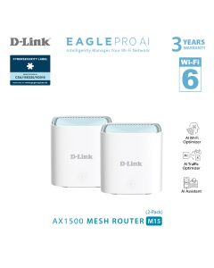 D-LINK AX1500 AI MESH ROUTER M15 (2P)