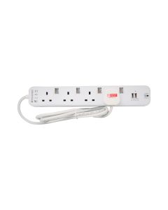 SOUND TEOH EXTENSION SOCKET PS-142U-4WAY-W/USB-2M