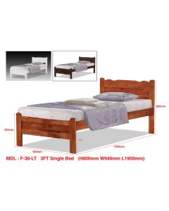 SOLID WOODEN BEDFRAME SINGLE F-30LTN-S-CHERRY