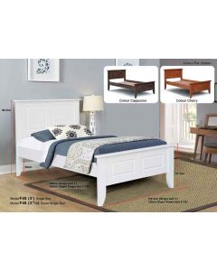 SOLID WOODEN BEDFRAME SINGLE F-48-S-WHITE