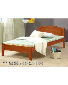 SOLID WOODEN BEDFRAME SINGLE F-2113N-S-CHERRY