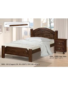 SOLID WOODEN BEDFRAME SINGLE F-8113C-S-CAPPUCINO