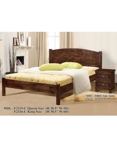 SOLID WOODEN BEDFRAME KING F-2116C-K-CAPPUCINO