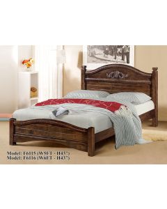 SOLID WOODEN BEDFRAME QUEEN F-6115-Q-CAPPUCINO