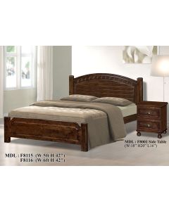 SOLID WOODEN BEDFRAME QUEEN F-8115-Q-CAPPUCINO