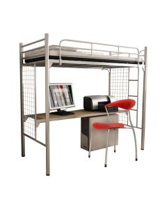 BUNK BEDFRAME WITH WORKSTATION CIFF-703-SILVER