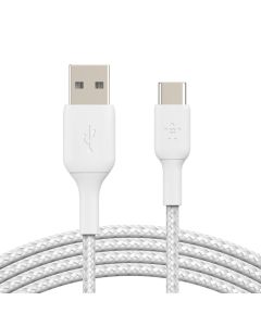 BELKIN USB-A/USB-C 2M BRAIDED CABLE - WHITE CAB002BT2MWH