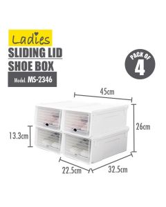 HOUZE SLIDING LID SHOE BOX MS-2346-WHITE