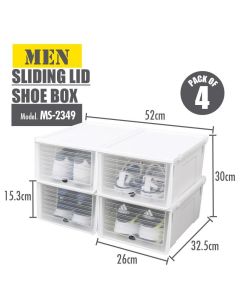 HOUZE SLIDING LID SHOE BOX MS-2349-WHITE