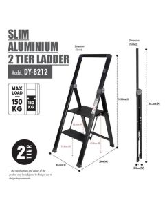 SLIM ALUM LADDER - 2 STEPS DY-8212