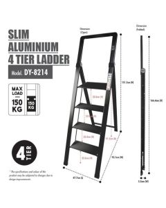 SLIM ALUM LADDER - 4 STEPS DY-8214