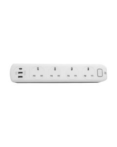 SOUND TEOH EXTENSION SOCKET MS-641-4WAY-W/USB-WHITE