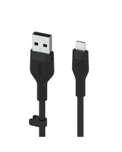 BELKIN USB-A/MFI 1M SILICONE CABLE - BLACK CAA008BT1MBK