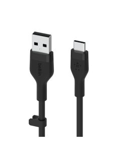 BELKIN USB-A/USB-C 1M SILICONE CABLE - BLACK CAB008BT1MBK
