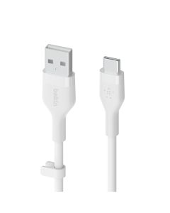 BELKIN USB-A/USB-C 1M SILICONE CABLE - WHITE CAB008BT1MWH