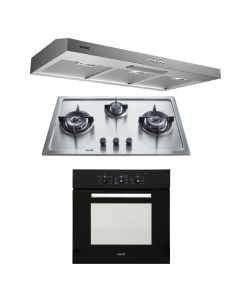 TECNO HOB, HOOD, OVEN PACKAGE TS-8633TRSV-LPG-TCH9010TL-TBO630