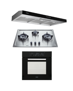 TECNO HOB, HOOD, OVEN PACKAGE TS-8633TRSV-LPG-TCH9011TL-TBO630