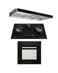 TECNO HOB, HOOD, OVEN PACKAGE T-733TRSV-LPG-TCH9011TL-TBO630