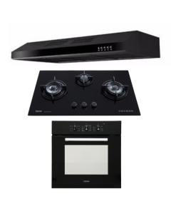 TECNO HOB, HOOD, OVEN PACKAGE T-833TRSV-LPG-TCH901BK-TBO630