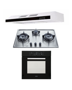 TECNO HOB, HOOD, OVEN PACKAGE TS-7633TRSV-LPG-TCH901WH-TBO630