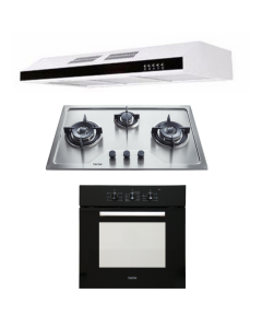 TECNO HOB, HOOD, OVEN PACKAGE TS-8633TRSV-LPG-TCH901WH-TBO630