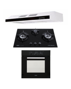 TECNO HOB, HOOD, OVEN PACKAGE T-733TRSV-LPG-TCH901WH-TBO630