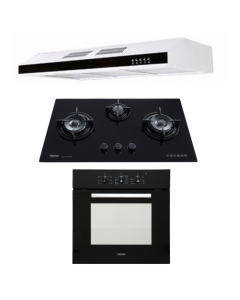 TECNO HOB, HOOD, OVEN PACKAGE T-833TRSV-LPG-TCH901WH-TBO630
