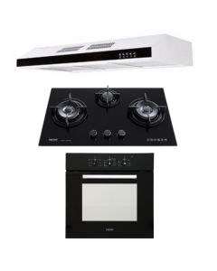 TECNO HOB, HOOD, OVEN PACKAGE T-733TRSV-PUB-TCH901WH-TBO630