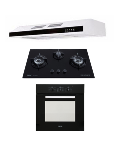 TECNO HOB, HOOD, OVEN PACKAGE T-833TRSV-PUB-TCH901WH-TBO630