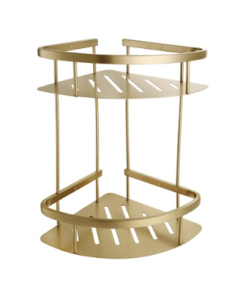 DELFINO 2 LAYER CORNER BASKET-GOLD RCN22701/G-230X230X360