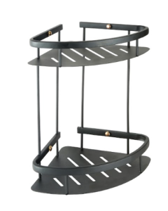 DELFINO 2 LAYER CORNER BASKET-BLACK RCNB25701-230X230X360