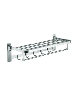 HOUSS TOWEL RACK W HOOKS HS-2155-SS304-SATIN-600MM