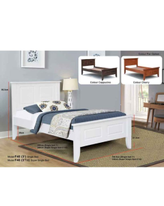 SOLID WOODEN BEDFRAME S/SINGLE F-48-SS-CAPPUCINO