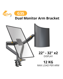 NORTH BAYOU MONITOR ARM G35 - GREY (DUAL)