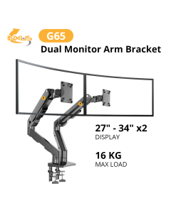 NORTH BAYOU MONITOR ARM G65 - GREY (DUAL)