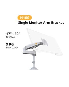NORTH BAYOU MONITOR ARM H100 - WHITE