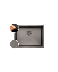 HOUSS 1B STONE GAIN HANDMADE KITCHEN SINK W LEDGE SUS304 BLACK HSST-8306BK
