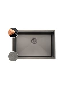 HOUSS 1B STONE GAIN HANDMADE KITCHEN SINK W LEDGE SUS304 BLACK HSST-8307BK