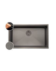 HOUSS 1B STONE GAIN HANDMADE KITCHEN SINK W LEDGE SUS304 BLACK HSST-8308BK