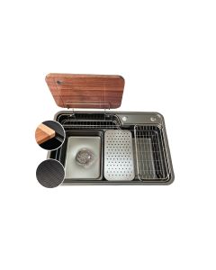 HOUSS JAPANESE STYLE 1B EMBOSSED KITCHEN SINK SUS304 SATIN HSSE-6803-16G