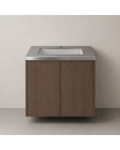 ZAFFIRO BATHROOM VANITY PVC DARK WOOD (600*470mm) ZFR-BV60B05-1