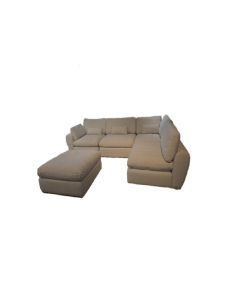 SUPREMO L SHAPED MODULAR SOFA-FAB NCS1000-1A +1B+C+1C W LUMBAR-FAB
