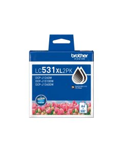BROTHER BLACK CARTRIDGE VALUE PACK LC531XL2PK