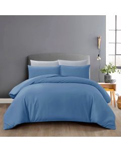 HILLCREST COMFYLUX FITTED SHEET SET SOLID COLOR CORONET BLUE - Q 2F$48