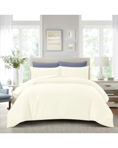 HILLCREST COMFYLUX FITTED SHEET SET SOLID COLOR CREAM - Q 2F$48